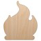 Flammable Fire Icon Unfinished Wood Shape Piece Cutout for DIY Craft Projects